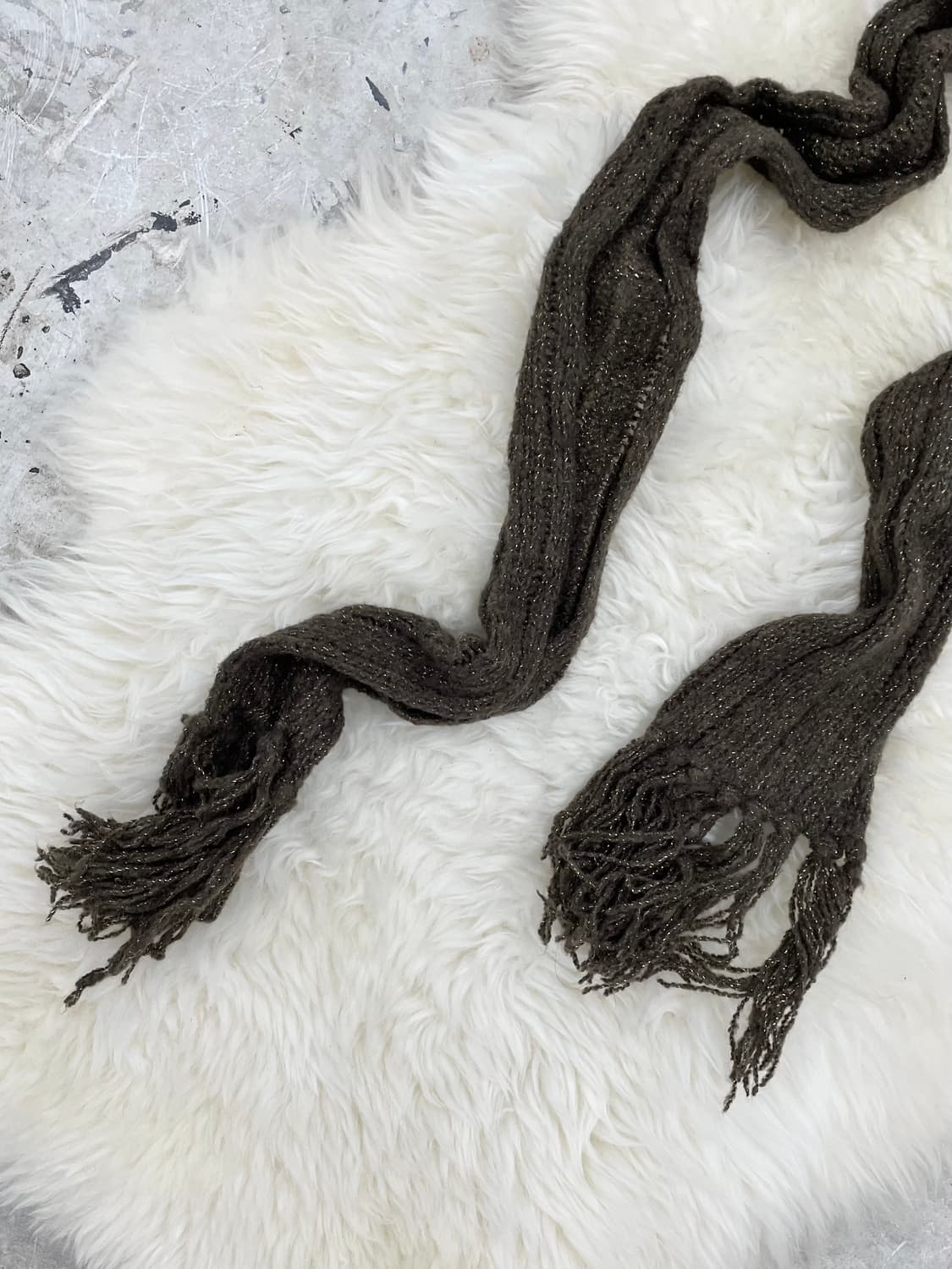 브라운 글리터 골지 머플러  상품이미지6