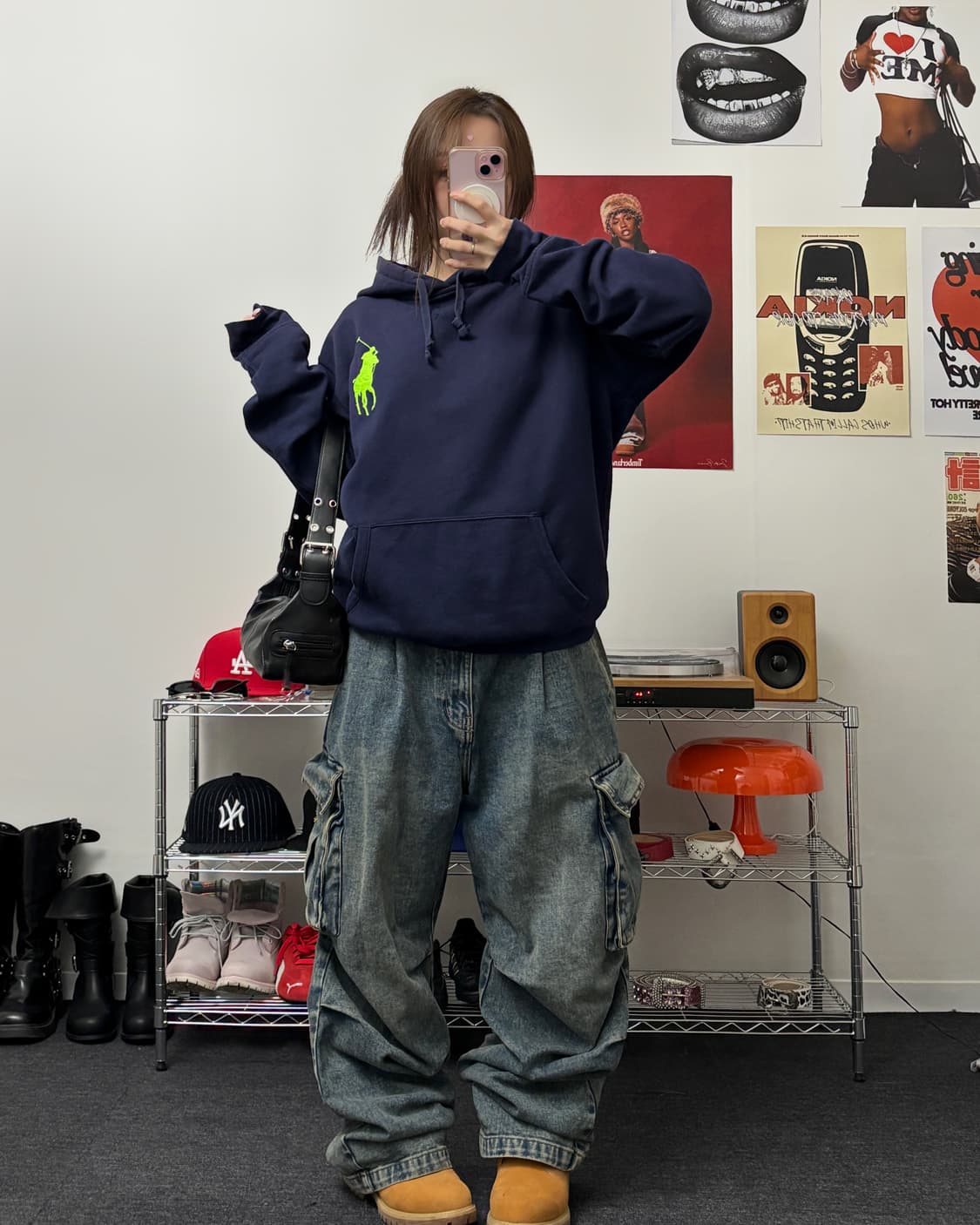 폴로 빅포니 네이비 후드티 상품이미지4