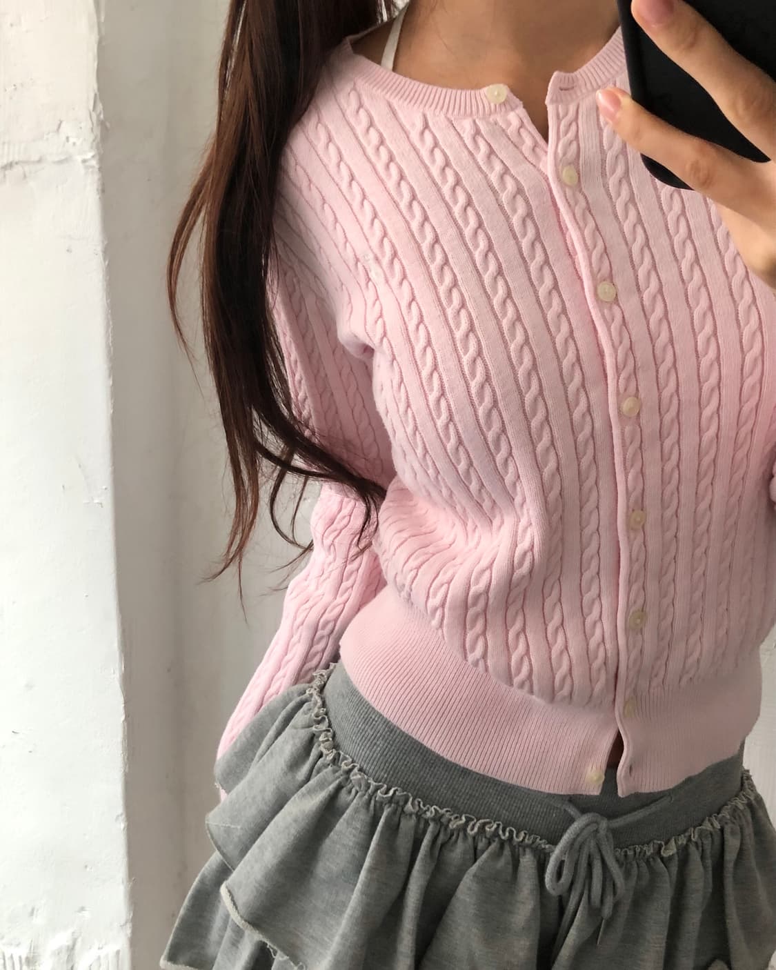 Polo 폴로 신형 걸즈 케이블 가디건 베이비핑크 컬러  상품이미지2