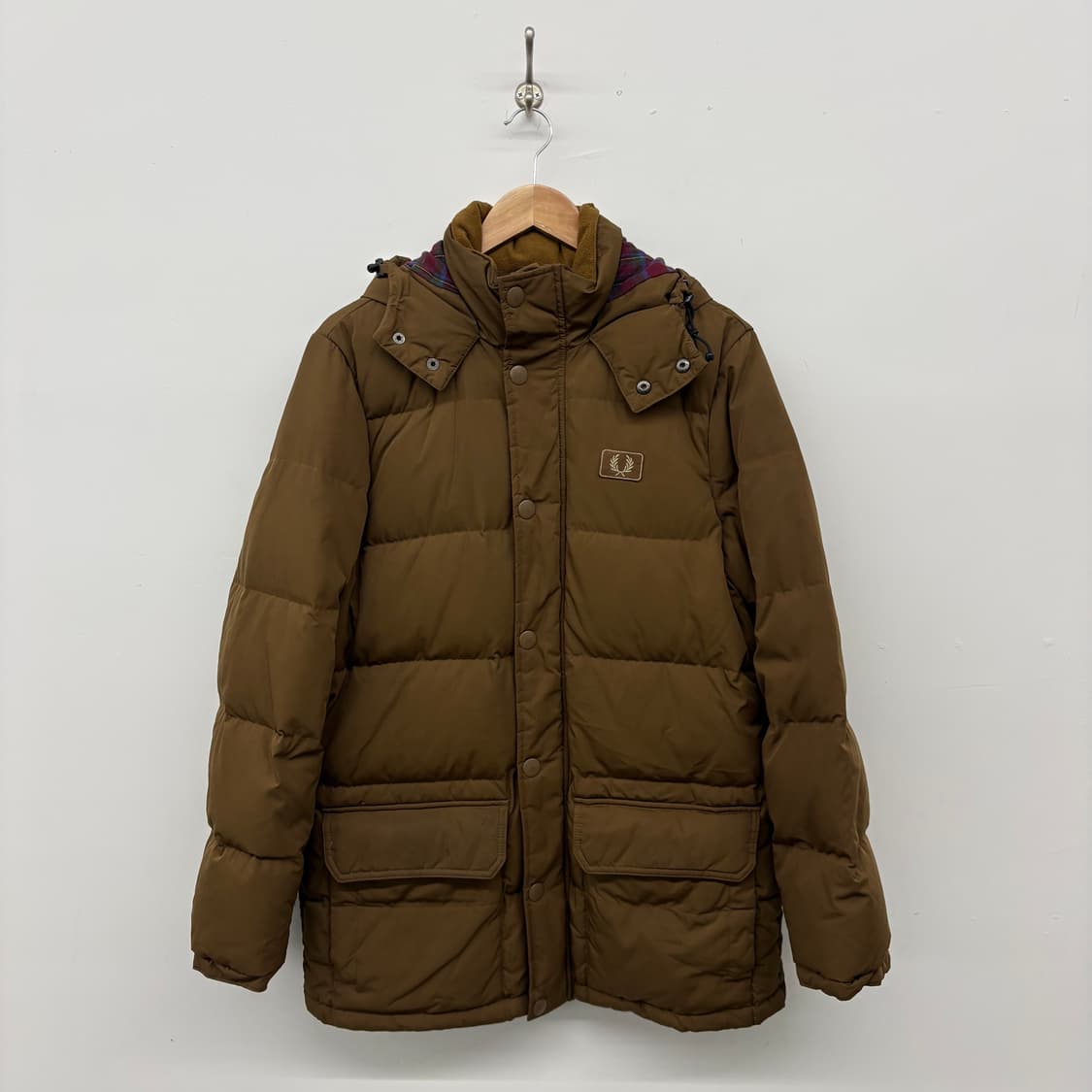 프레드페리 브라운 후드 패딩 점퍼 남/M 상품이미지1