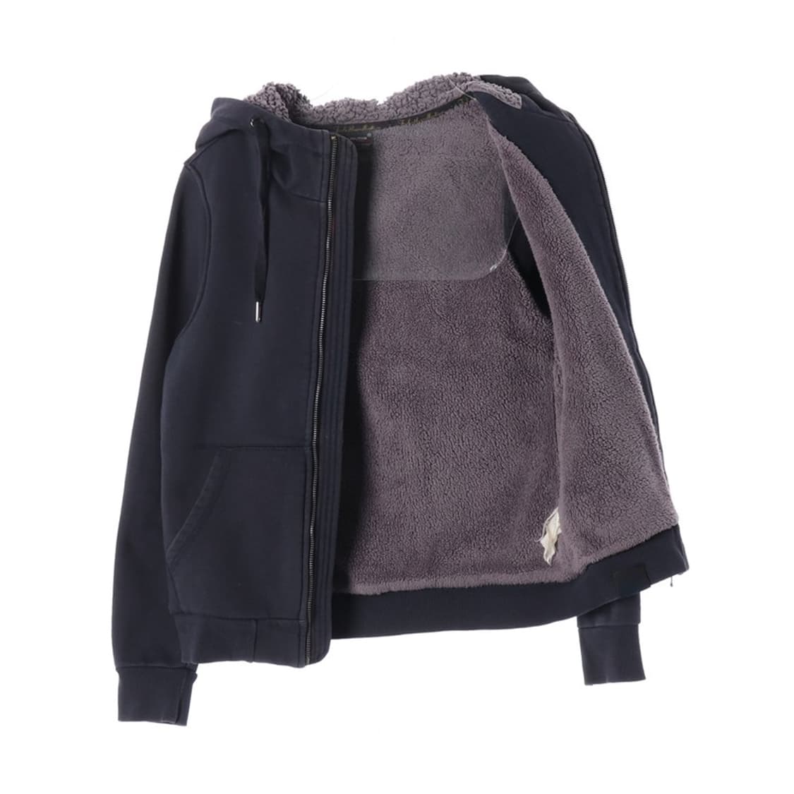 FUBU 네이비 보아털 안감 후드 집업 S 상품이미지2