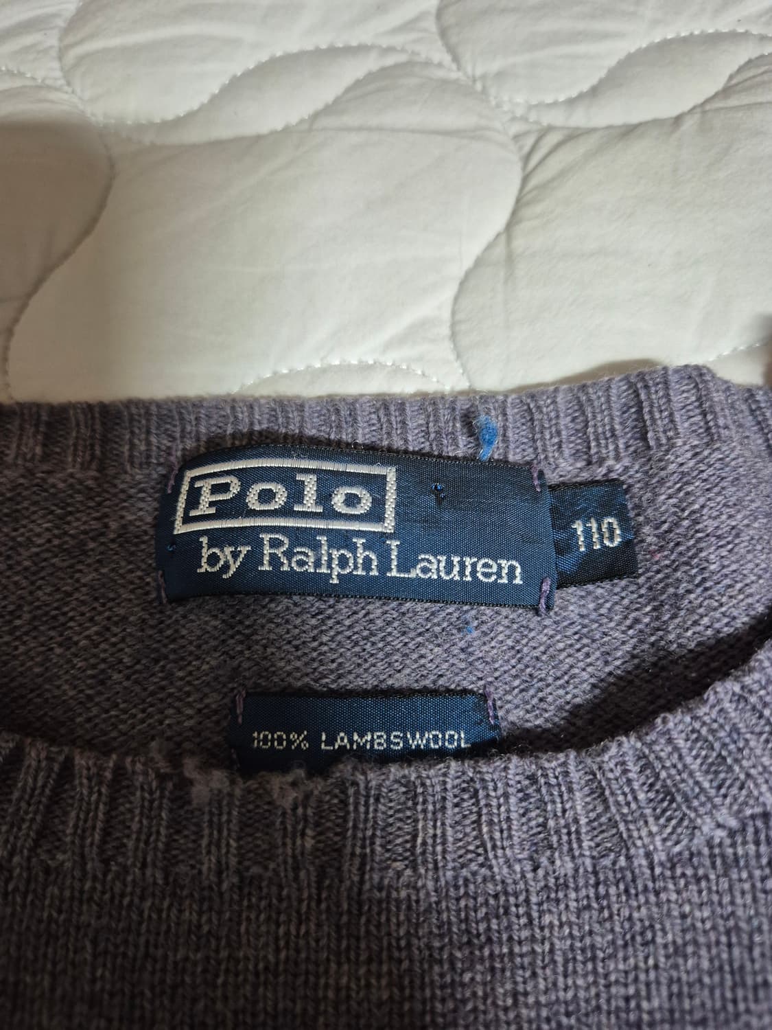 [110] 폴로 랄프로렌 보라색 퍼플 울100 니트 맨투맨 L 105 상품이미지2