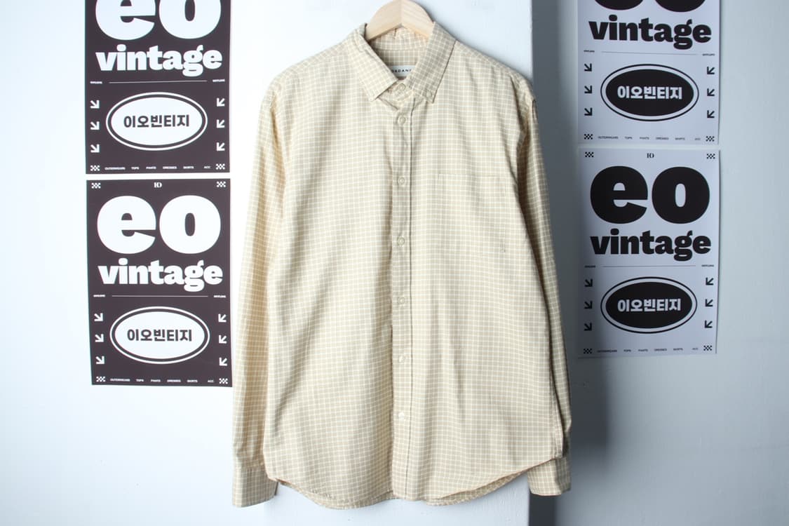(XL-2XL) 지오다노 셔츠 남방 체크 노랑 아메카지-H33284 상품이미지2