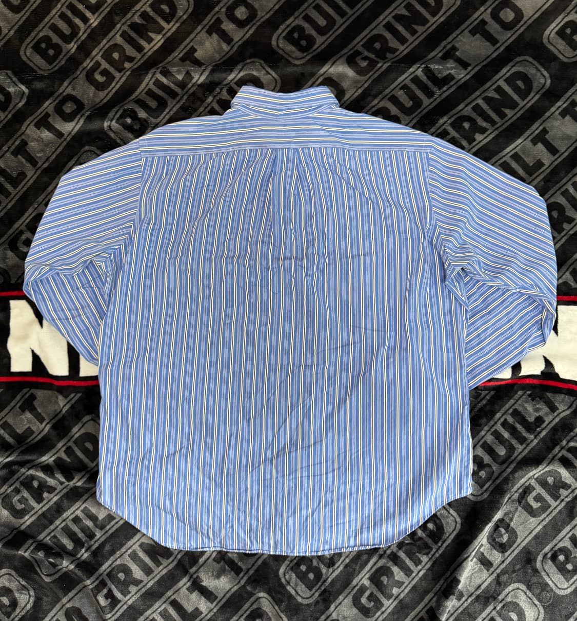 폴로 랄프 로렌 롱 슬리브 버튼 다운 셔츠 블루 화이트 스트라이프 상품이미지2