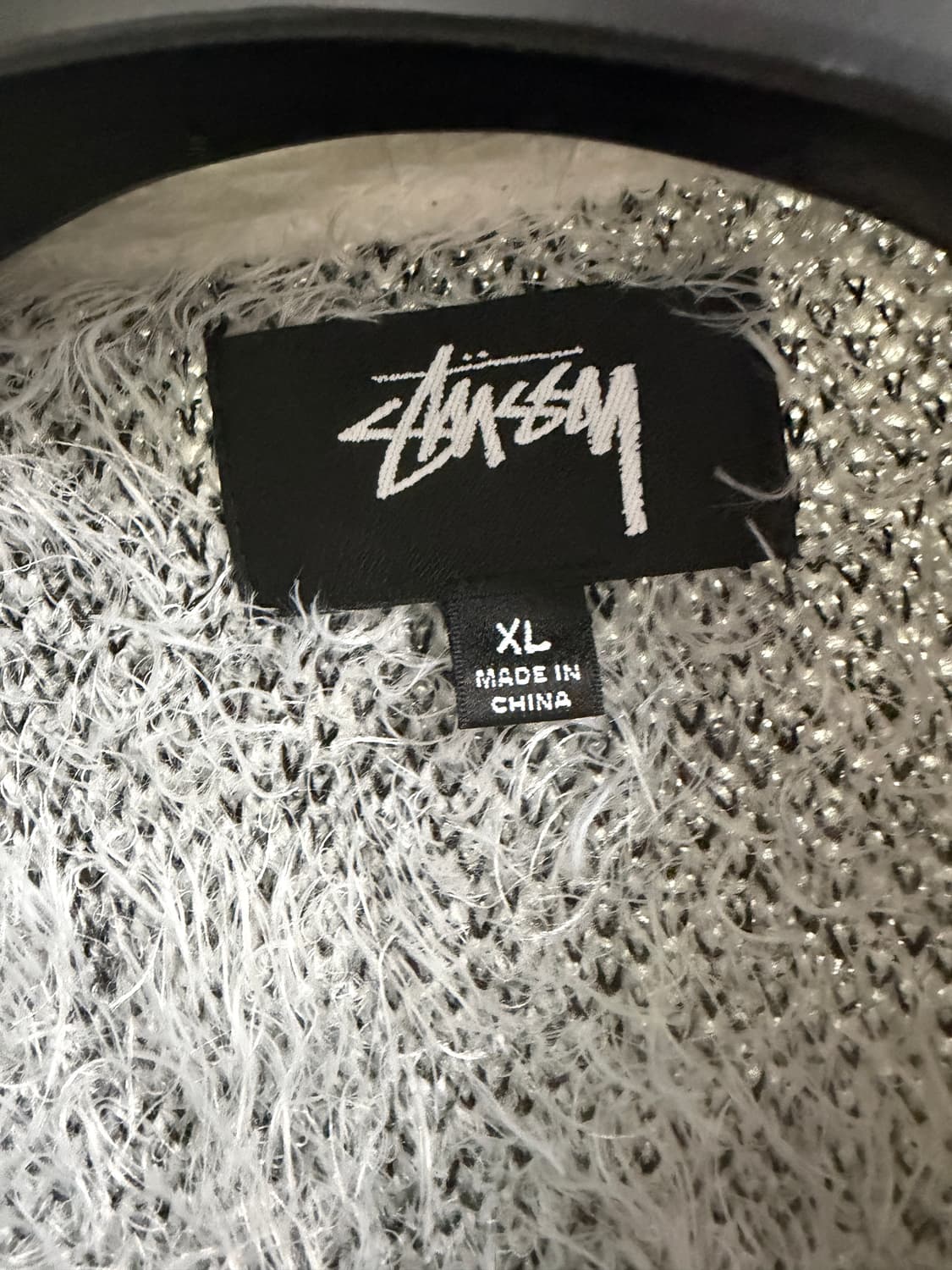 [XL] 스투시 헤어리 플래드 가디건 화이트 상품이미지3