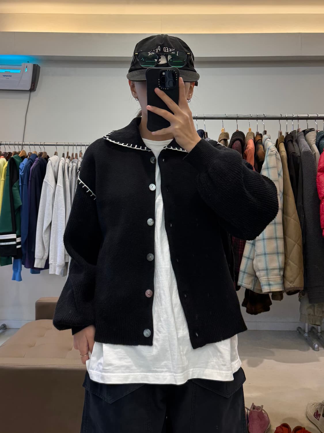 HARE 스티치 니트 가디건 상품이미지6