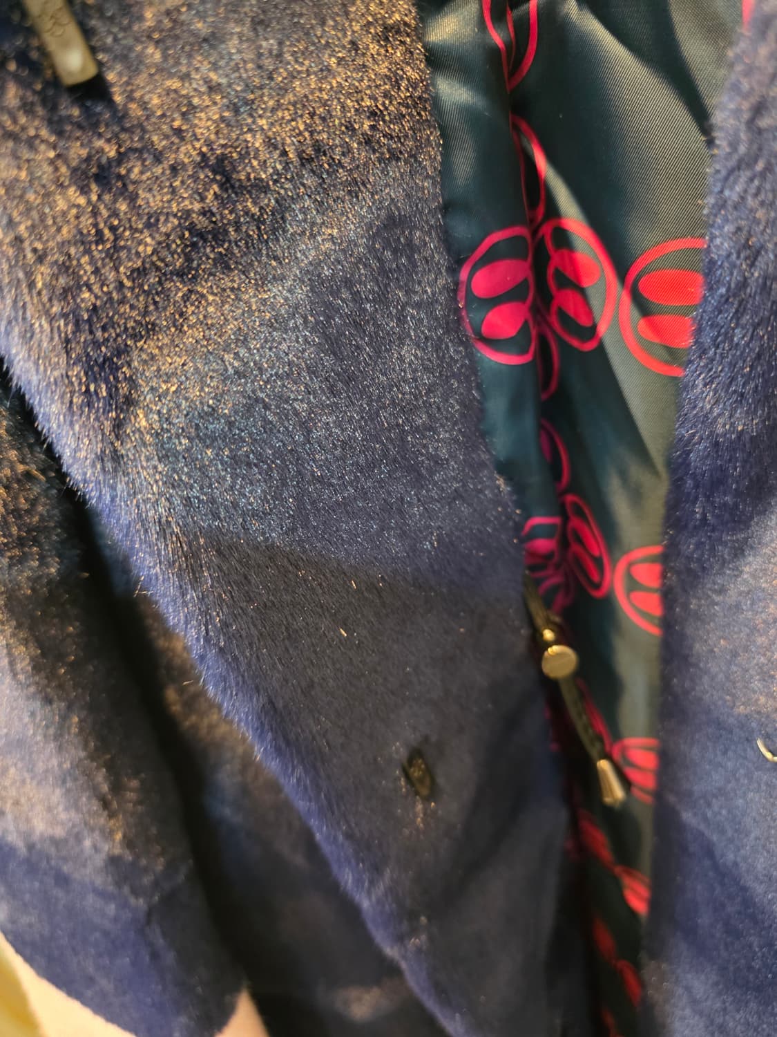 랭앤루 네이비 앤 핑크 에코퍼 코트 상품이미지7