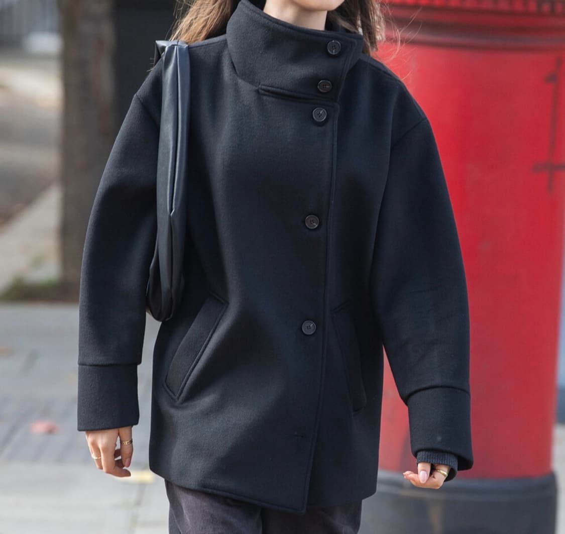 디망쉬 코트 블랙 Double Breasted Coat 상품이미지1