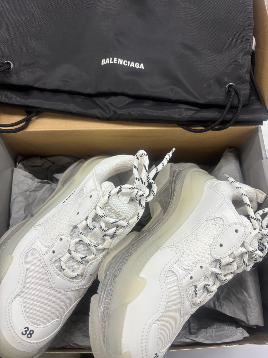 (미착용) 발렌시아가 트리플S 화이트스니커즈 38(250) 상품이미지3