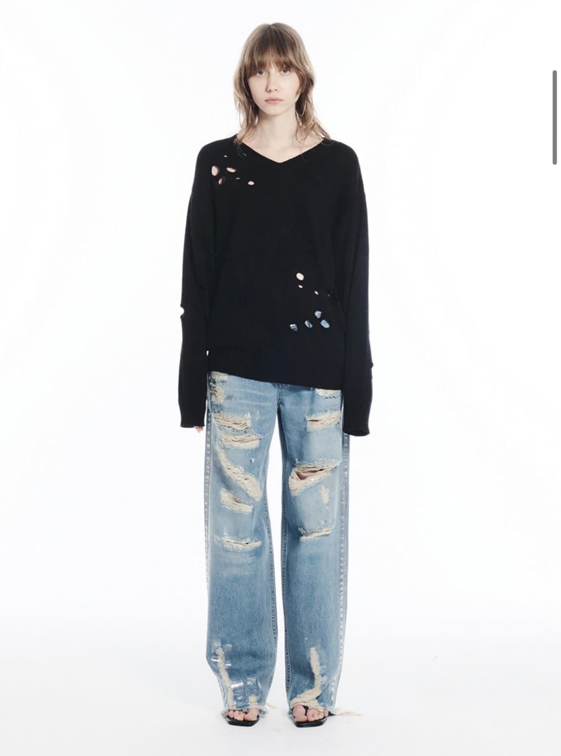 세릭 cerric SILVERY DESTROYED 데님팬츠 상품이미지1