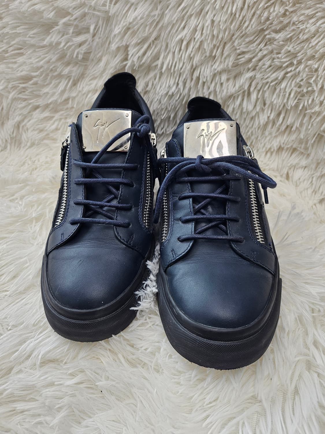 쥬세페 자노티 블랙 레더 스니커즈 255(40) 상품이미지1