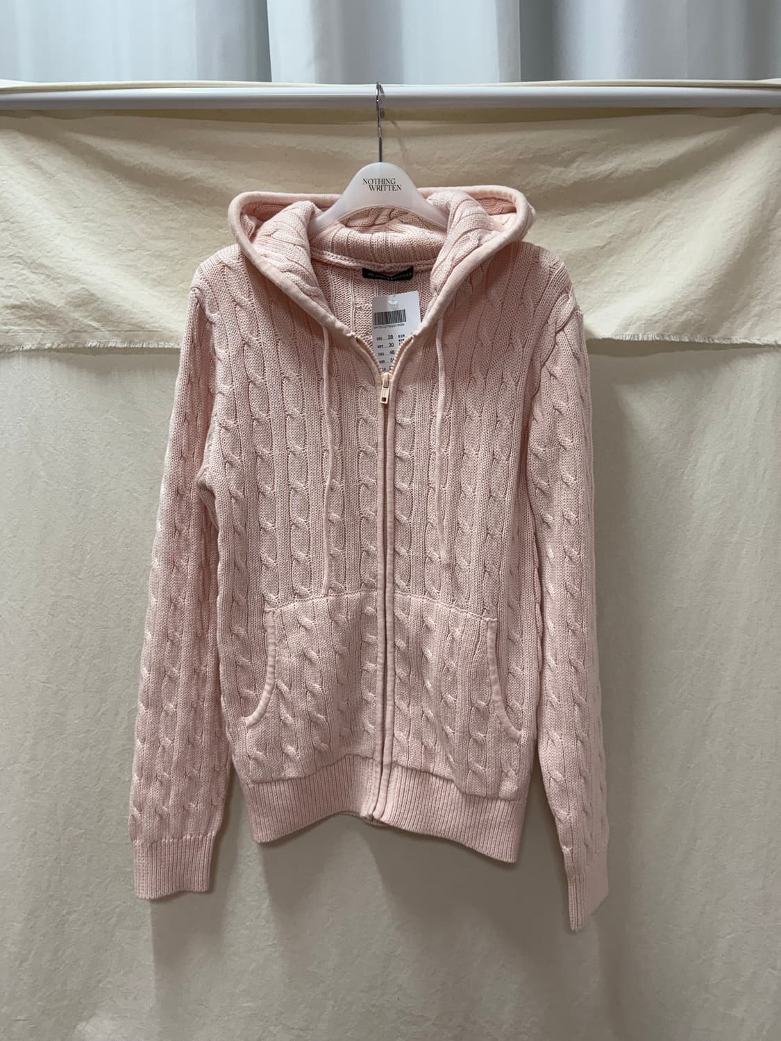 브랜디멜빌 케이블 니트후드집업pink 상품이미지1