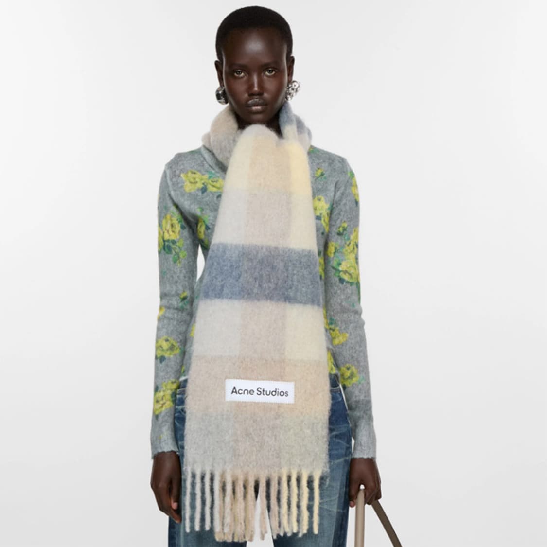 아크네 스튜디오 모헤어 체크 머플러 상품이미지8