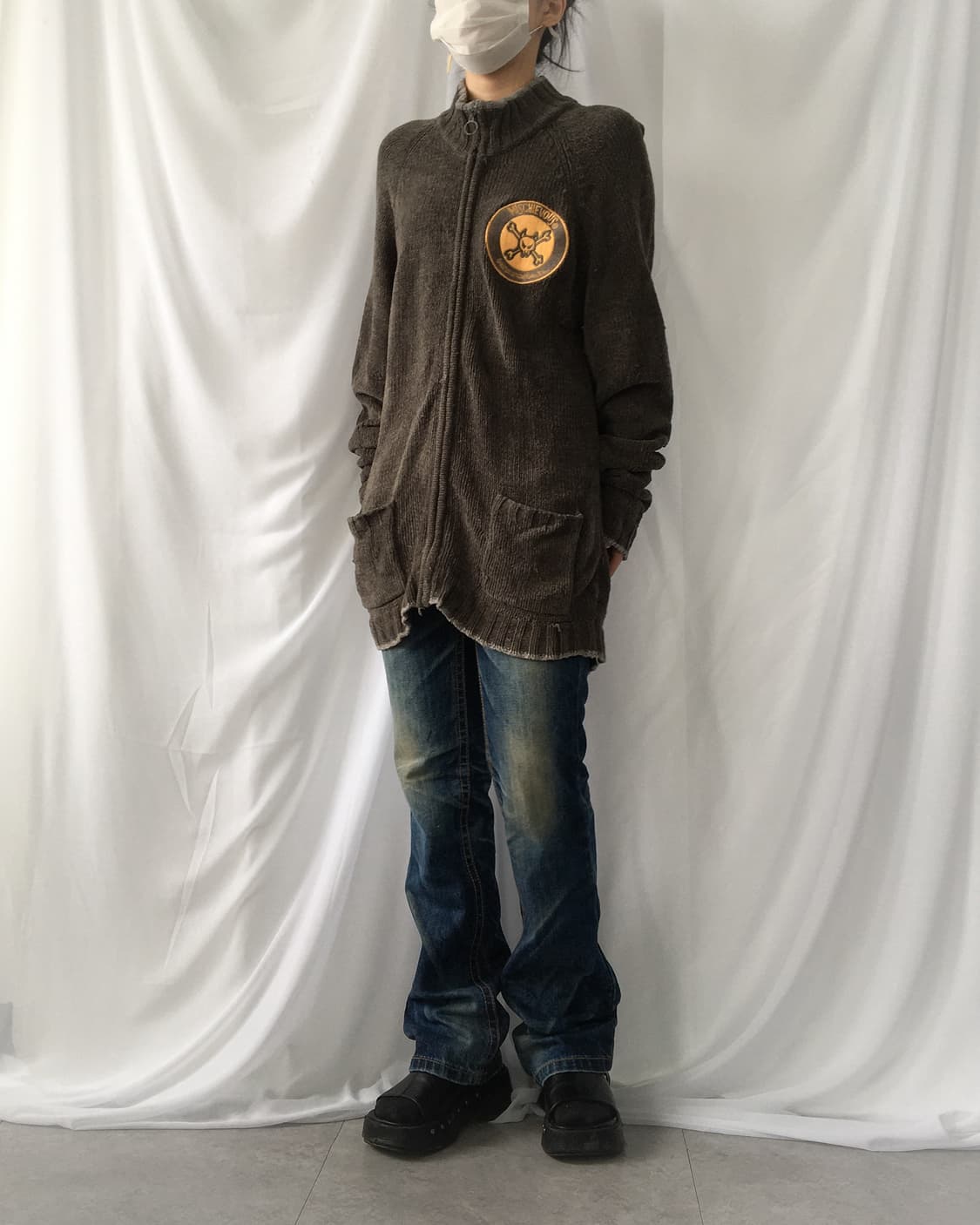 Graphic printing point ribbed high neck  상품이미지6