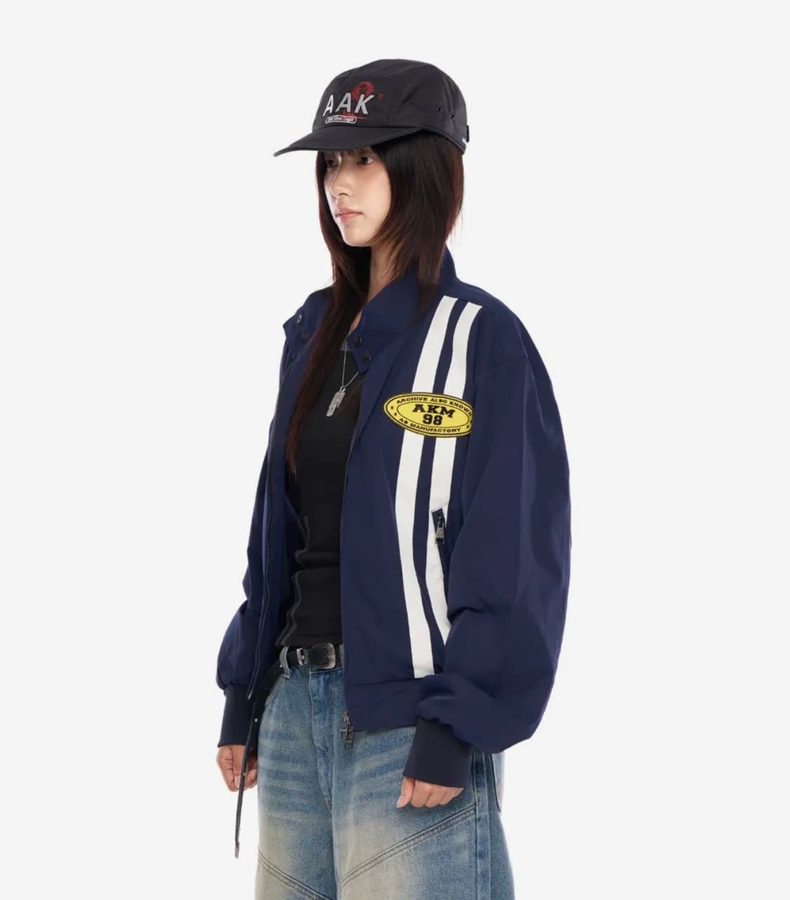 아캄 2-Lined Racing Jacket (Navy) 상품이미지2