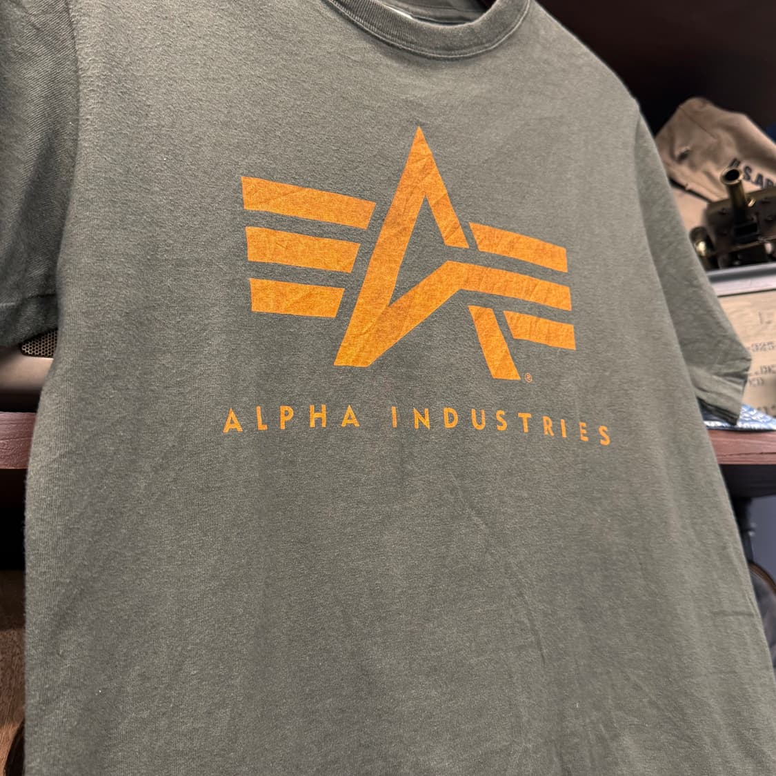 알파 인더스트리 시그니처 심볼 프린팅 반팔 티셔츠 올리브 N843   상품이미지3