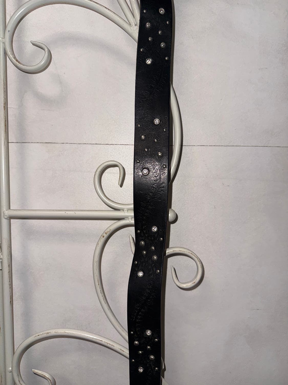 Black oriental cubic leather belt 상품이미지6
