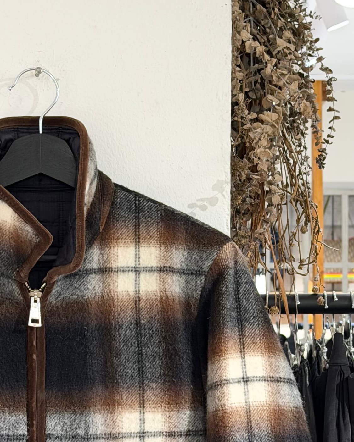 넘버나인 브라운 체크 리버서블 자켓 상품이미지4