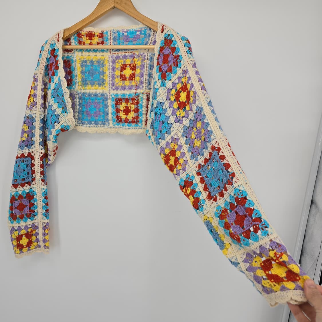 모리걸 컬러풀 모티브 크로셰 뜨개 볼레로 가디건 상품이미지9