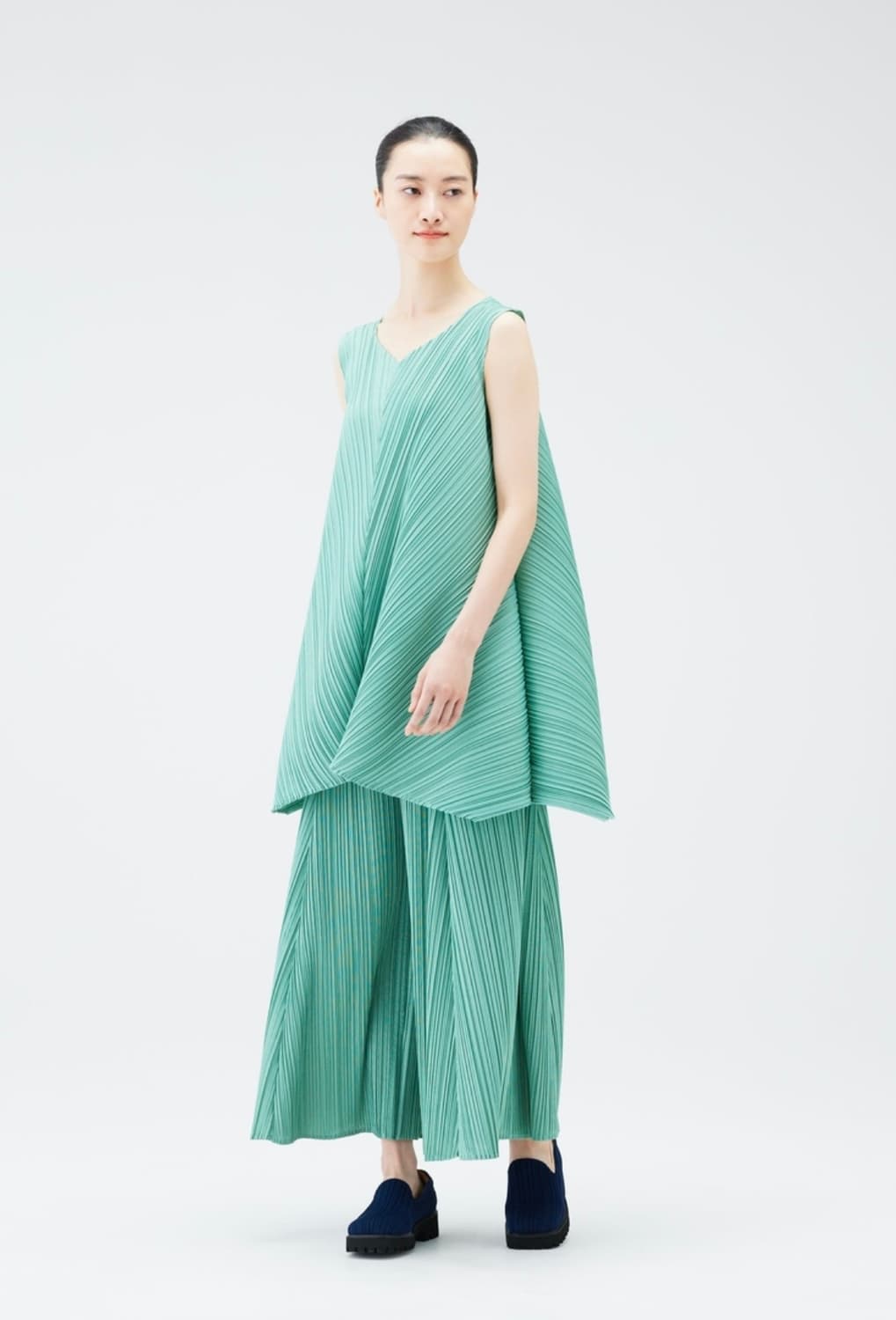 플리츠플리즈 멜로우 플리츠 팬츠 스틸 그린 상품이미지9