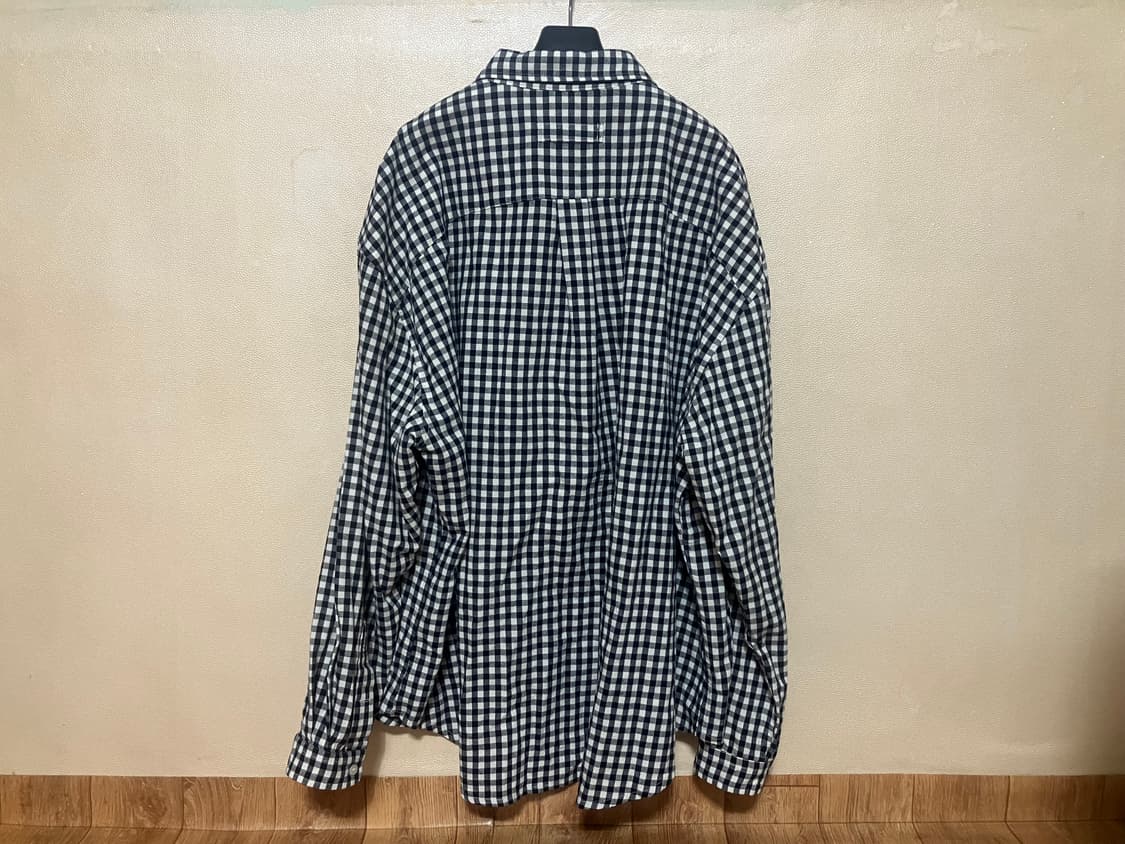 에스피오나지 - 더블 포켓 깅엄 셔츠 (네이비) 상품이미지2