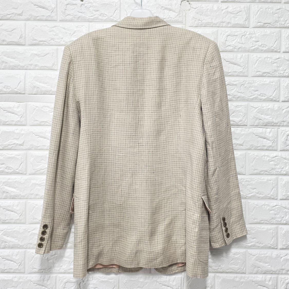 폴로 랄프로렌 여성 린넨 체크 자켓 L 상품이미지4