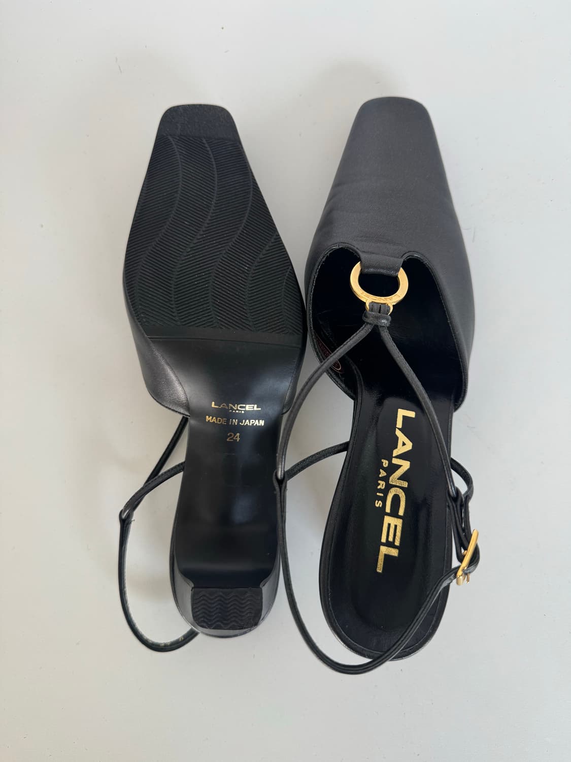 란셀(LANCEL) 골드 링 스트랩 샌들 힐 상품이미지6