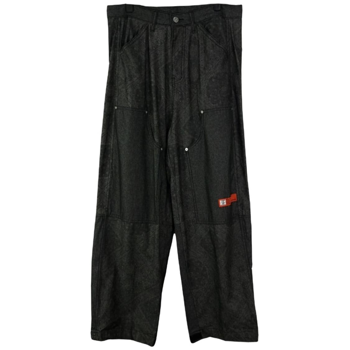 [배드인배드] 페이즐리 패턴 더블니 블랙 데님 팬츠 청바지 M19588 상품이미지2