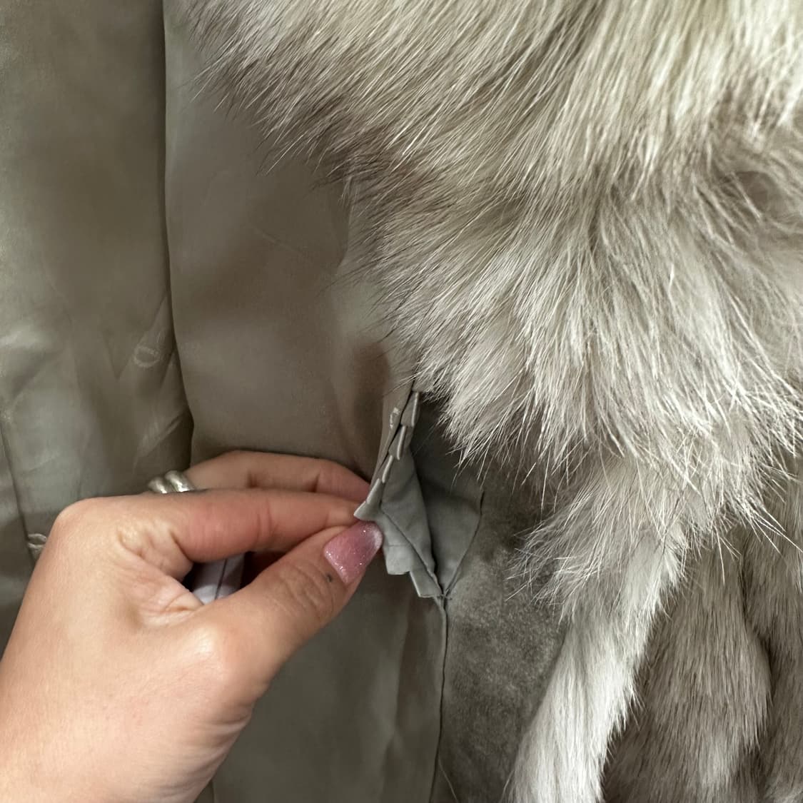 화이트 그레이 사가폭스 퍼자켓M 상품이미지4