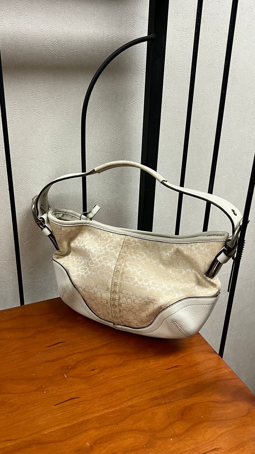 2000s coach 코치 시그니처 화이트 호보백 숄더백 상품이미지3