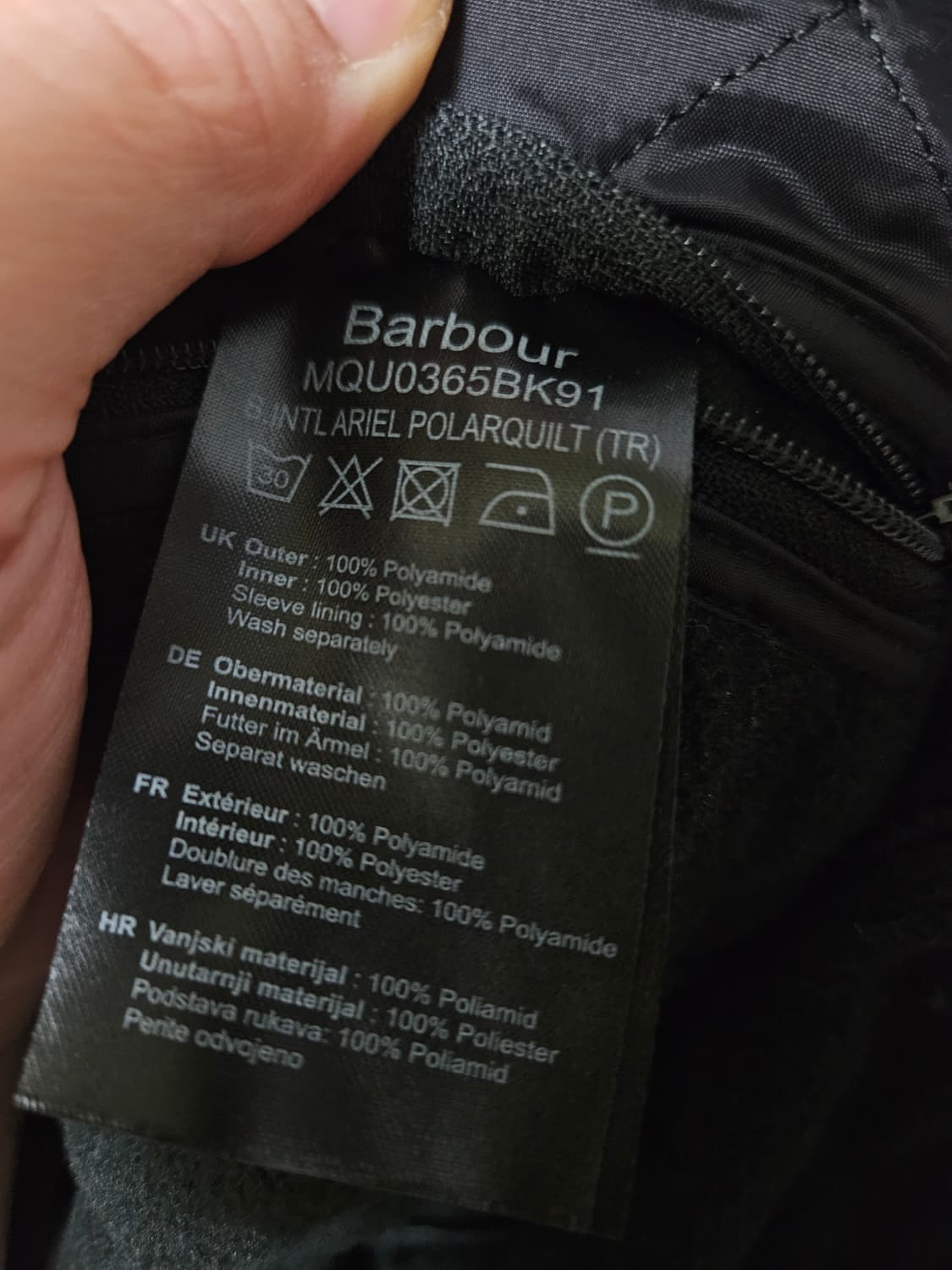 바버 아리엘 블랙 기모 퀼팅자켓 상품이미지3