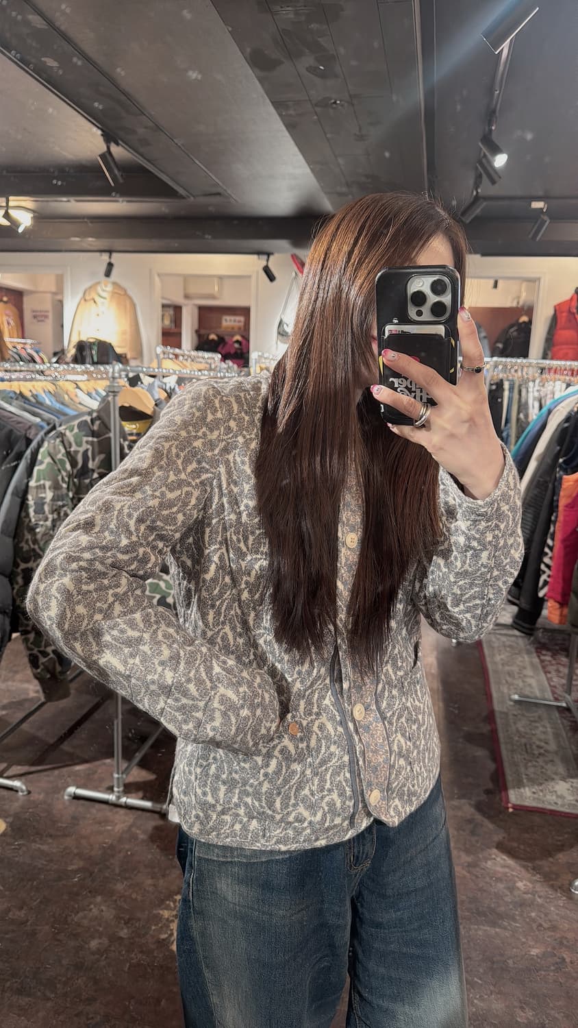 써스데이아일랜드 페이즐리 패턴 노카라 퀄팅 자켓 S 상품이미지7