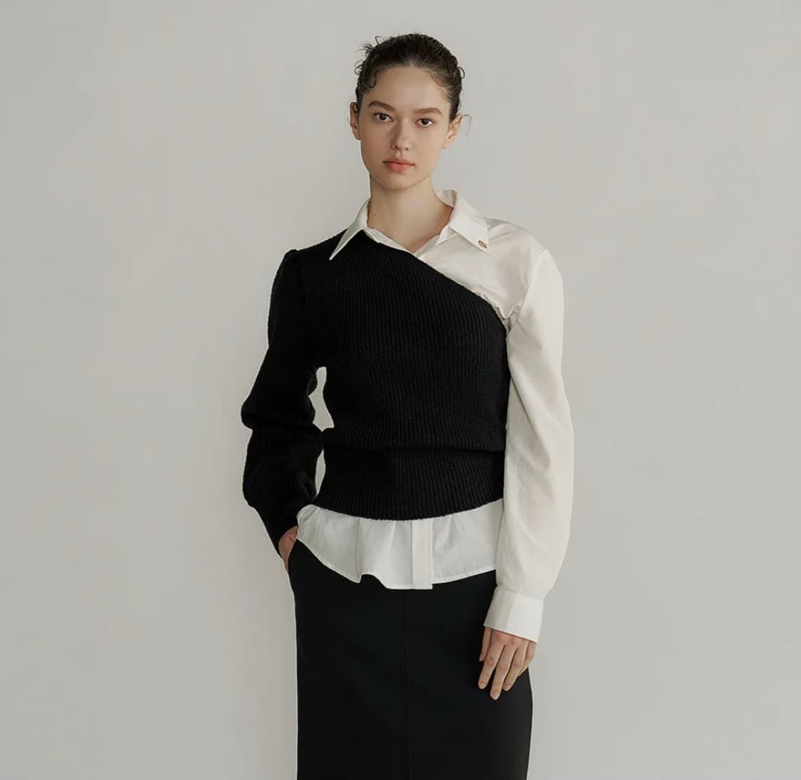 Lucir zu루시르주 원숄더 니트 상품이미지2