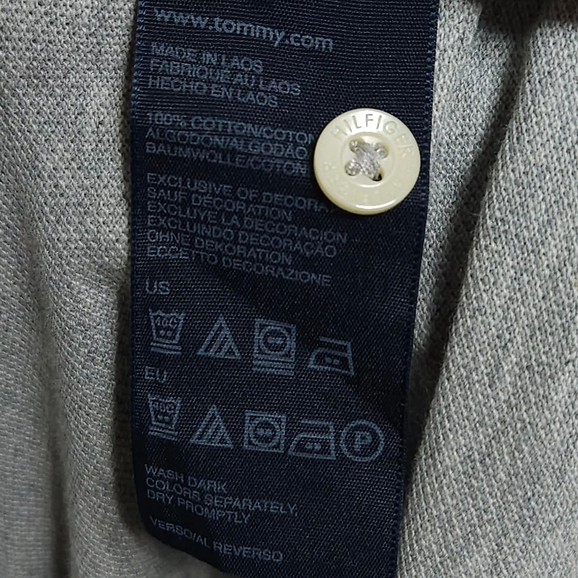  105)TOMMY 타미 힐피거 긴팔 카라티 그레이 상품이미지4