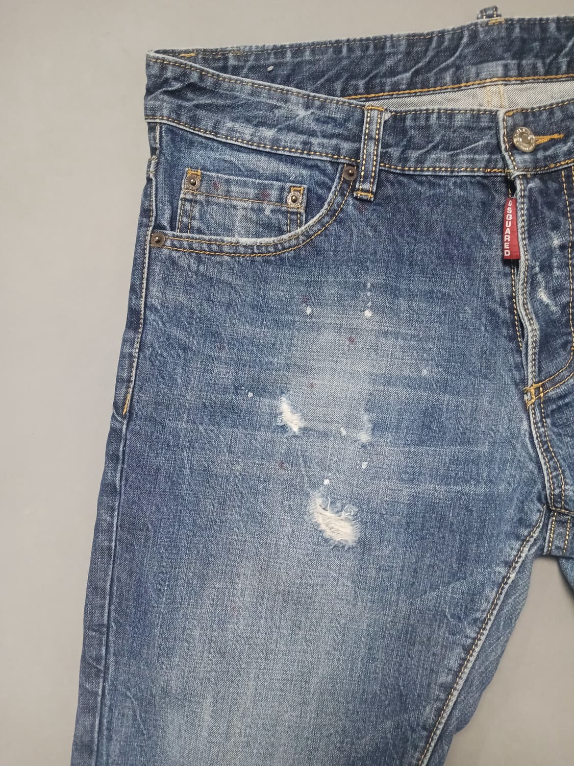 [34] 디스퀘어드2 멀티페인팅 레드탭 레귤러진 청바지 상품이미지2