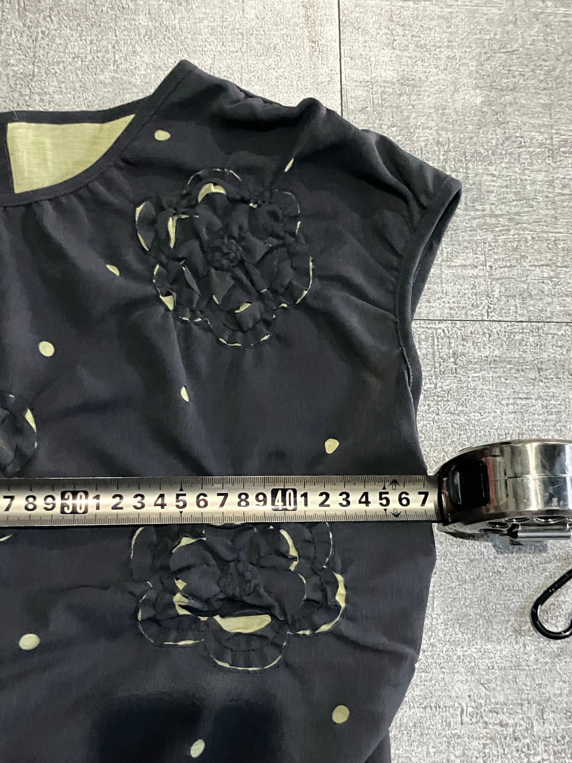 일본빈티지 하구미모리걸 달천깔페어리 아방가르드 플라워 슬리브리스탑 상품이미지3