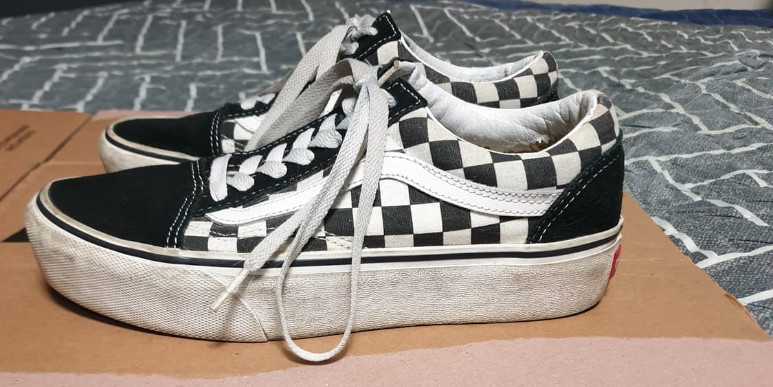 반스 올드스쿨 체커보드 플랫폼 스니커즈 (240) 상품이미지3