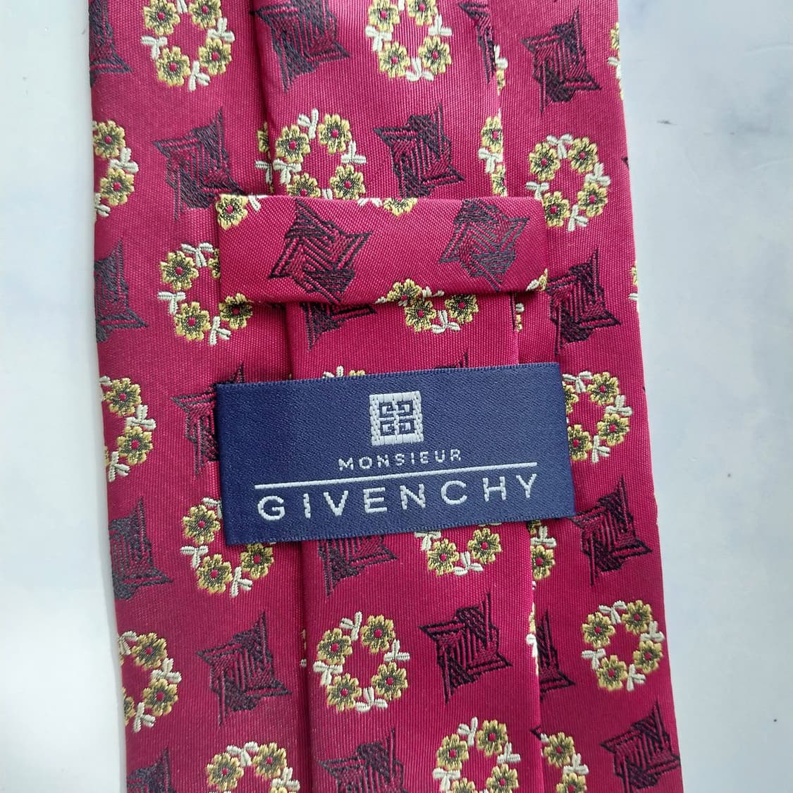 지방시 실크 레드 패턴 넥타이 9.8cm A+등급 K2159 상품이미지9