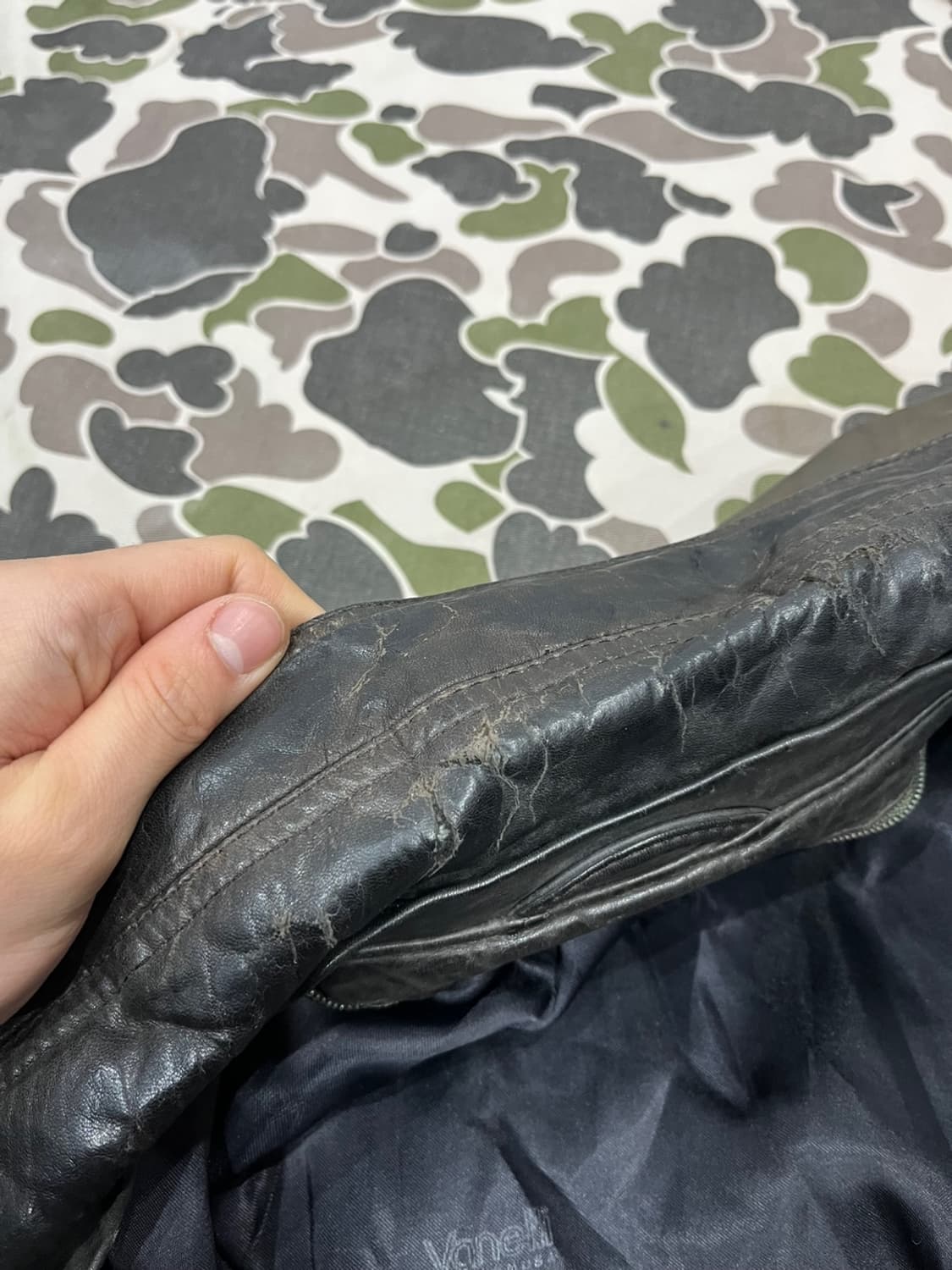 Vanelli 레더 봄버자켓  상품이미지10