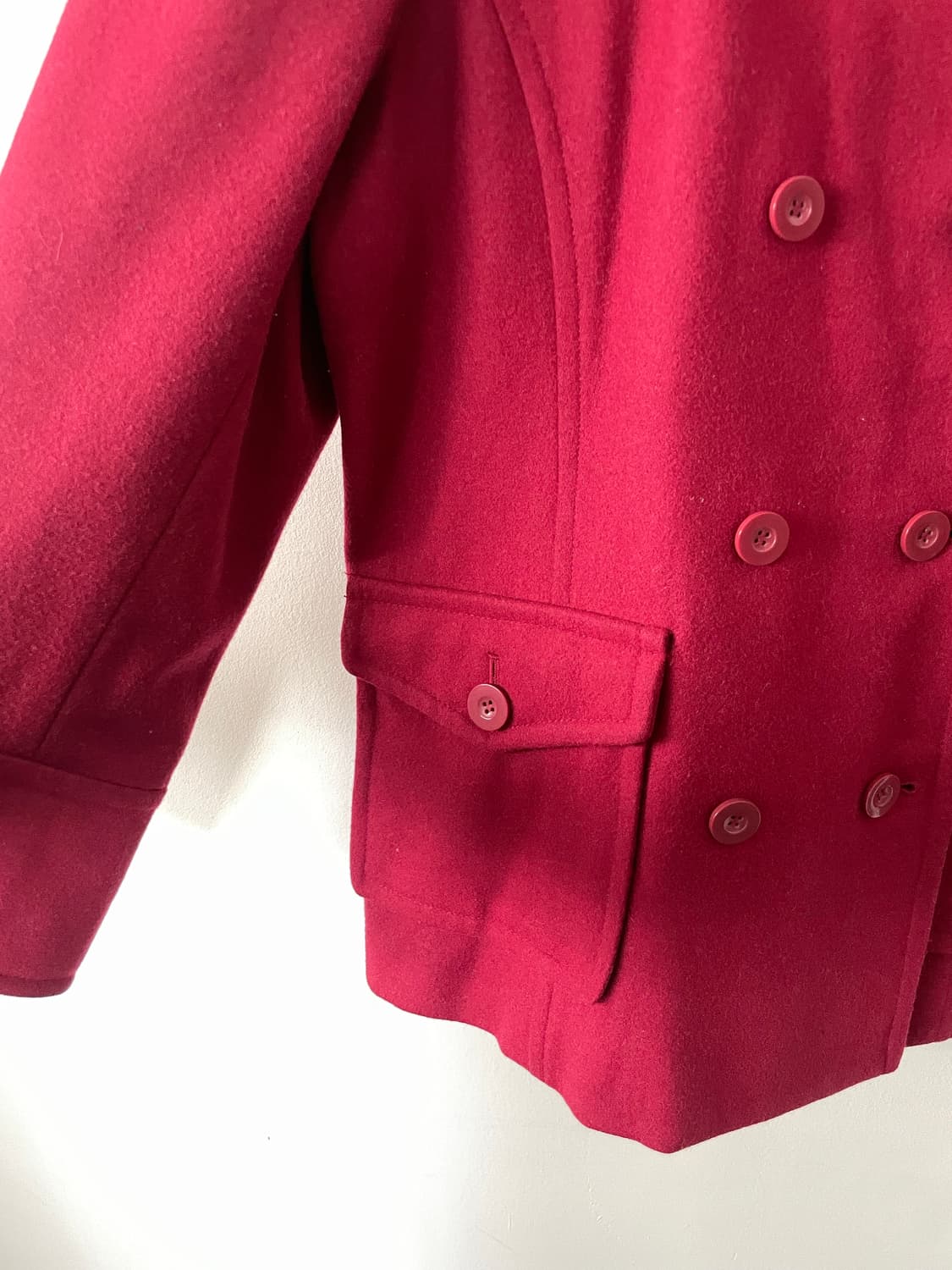 vintage red pea coat 상품이미지4