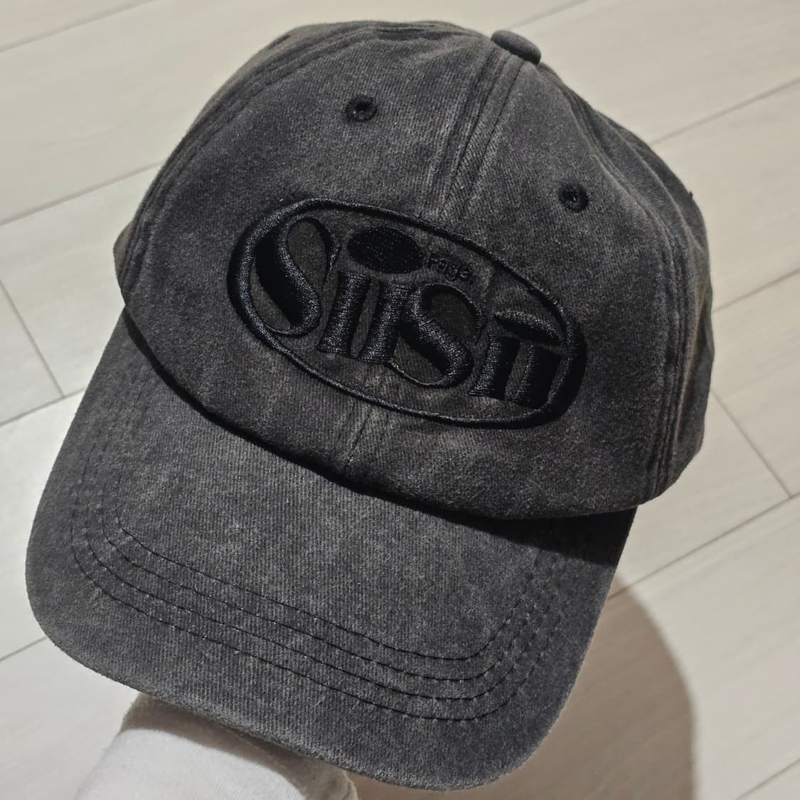 페이지시시 오발 로고 피그먼트 볼캡 블랙 상품이미지2