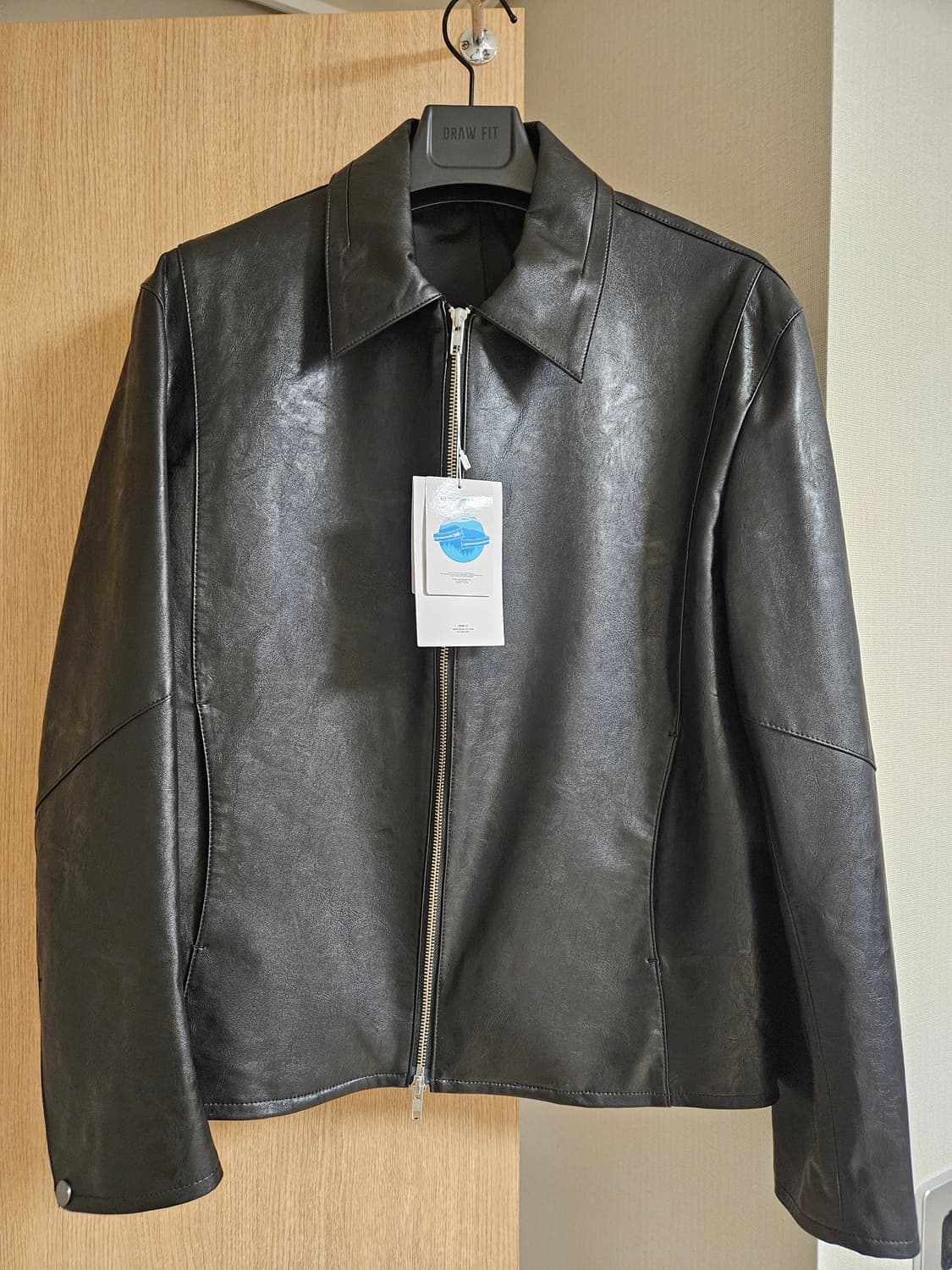 리파인드 라인 레더 자켓 [BLACK] 상품이미지1