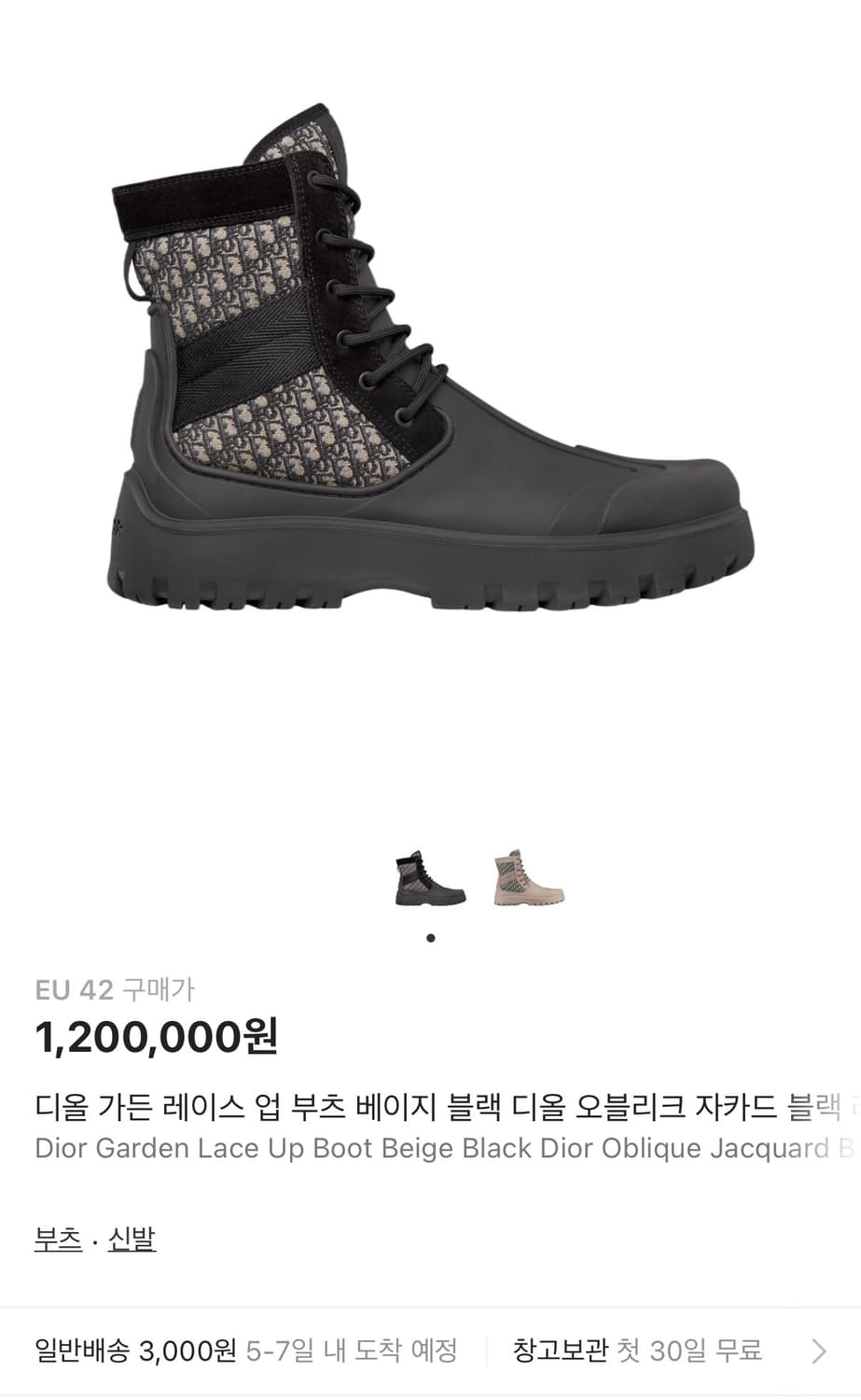 디올 오블리크 가든 레이스업 부츠 상품이미지3