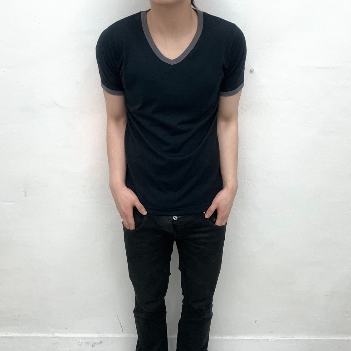 Semantic design navy black short 상품이미지2