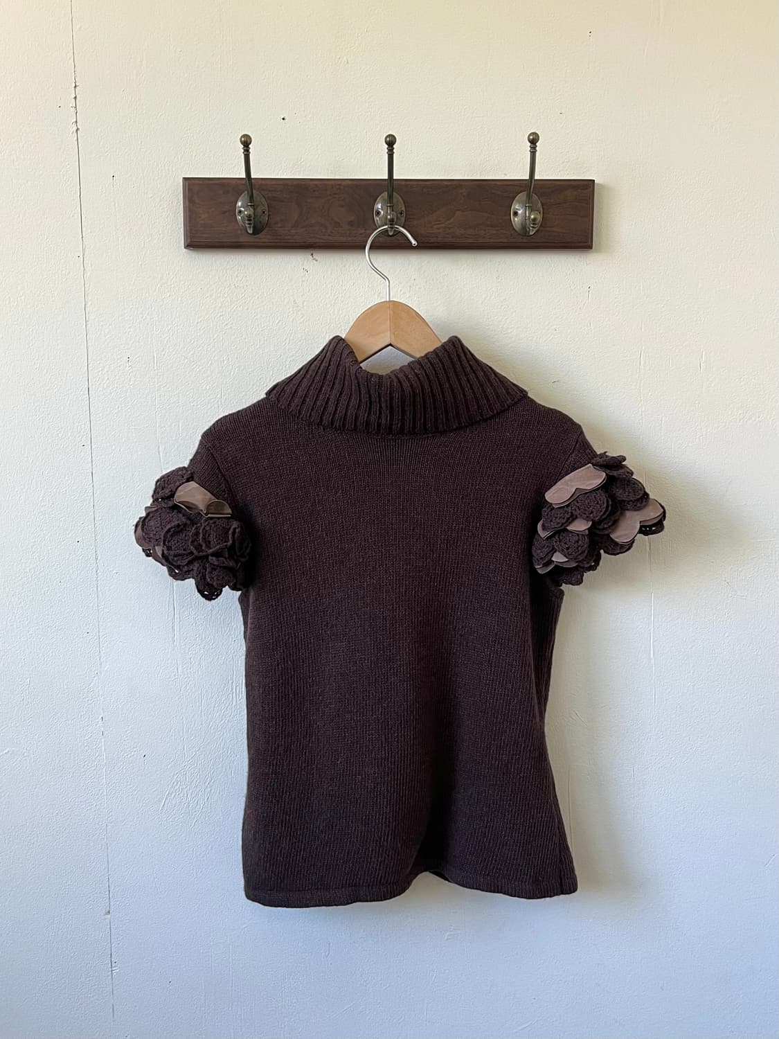 Japan vtg 레더패치 터틀넥 상품이미지3