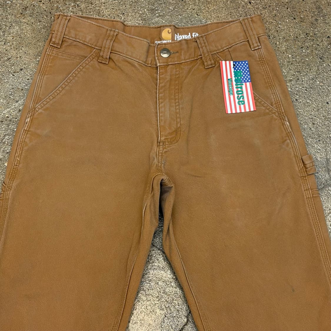 00s USA 빈티지 칼하트 샌드스톤 싱글니 워크팬츠 상품이미지2