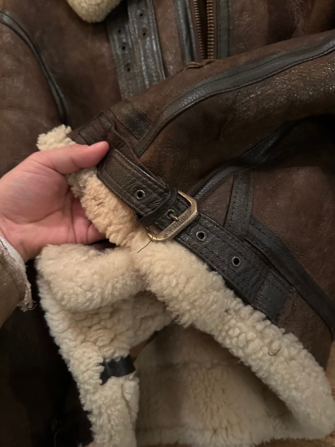 USA AVIREX 아비렉스 B-3 무스탕 가죽 자켓 상품이미지8