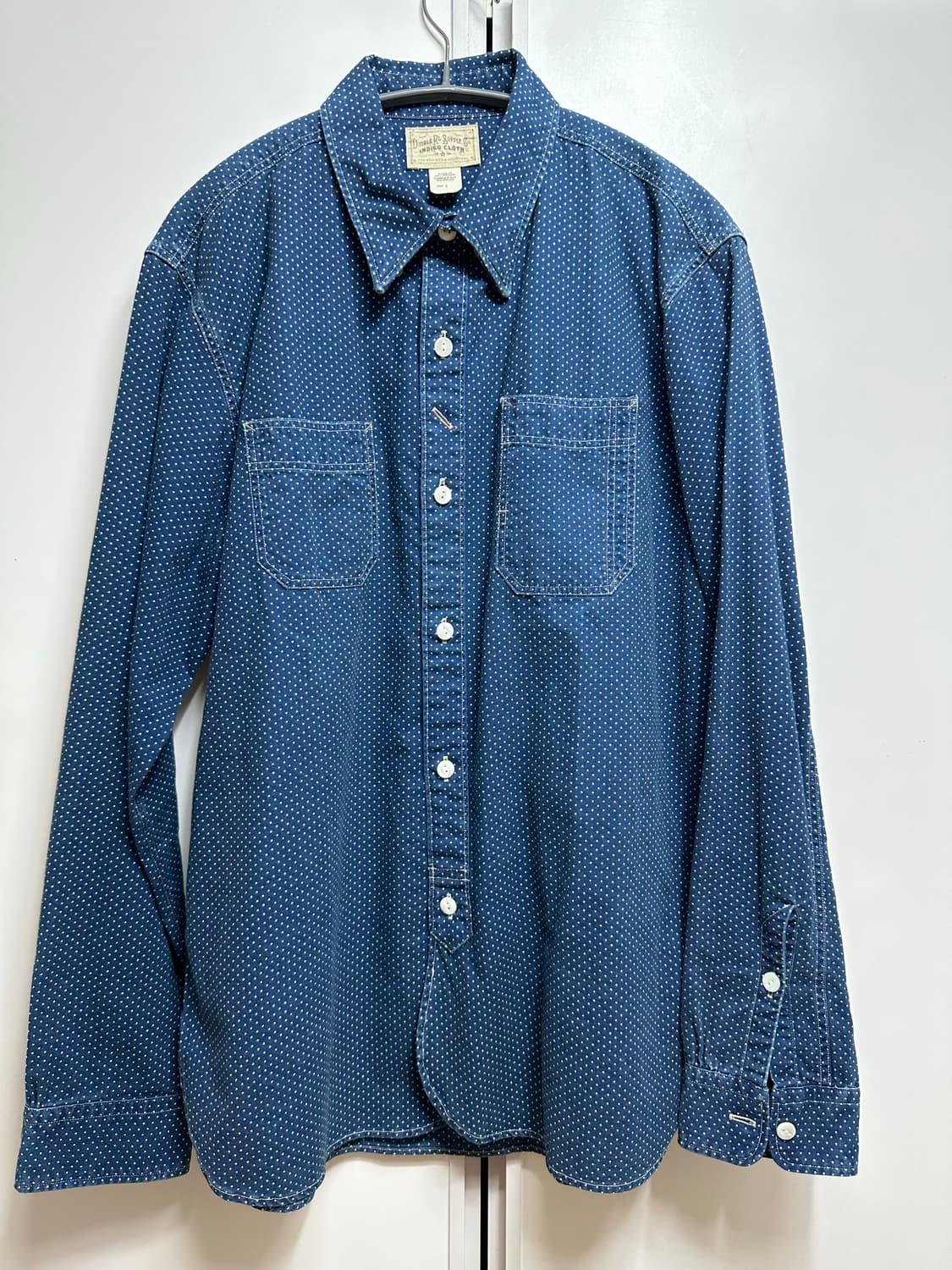 RRL 폴카 도트 인디고 우븐 워크셔츠 M 상품이미지1