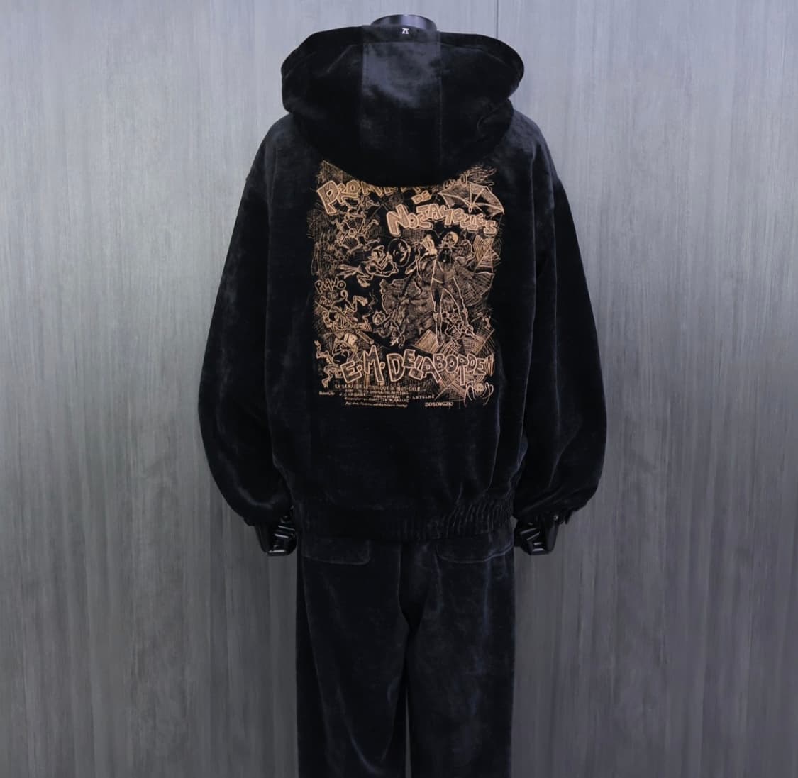 26ss 지오송지오 녹턴 아트워크 자수 벨벳 코듀로이 후드 집업 105 상품이미지2