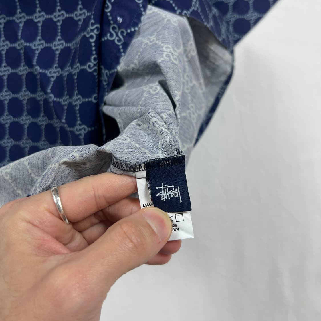 90‘s 스투시 stussy 구찌 모노그램 패러디 ss 로고 반팔셔츠 상품이미지8